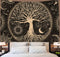 Tree of Life Tapestry Gloden Sun and Moon Wall Hanging Tapestry